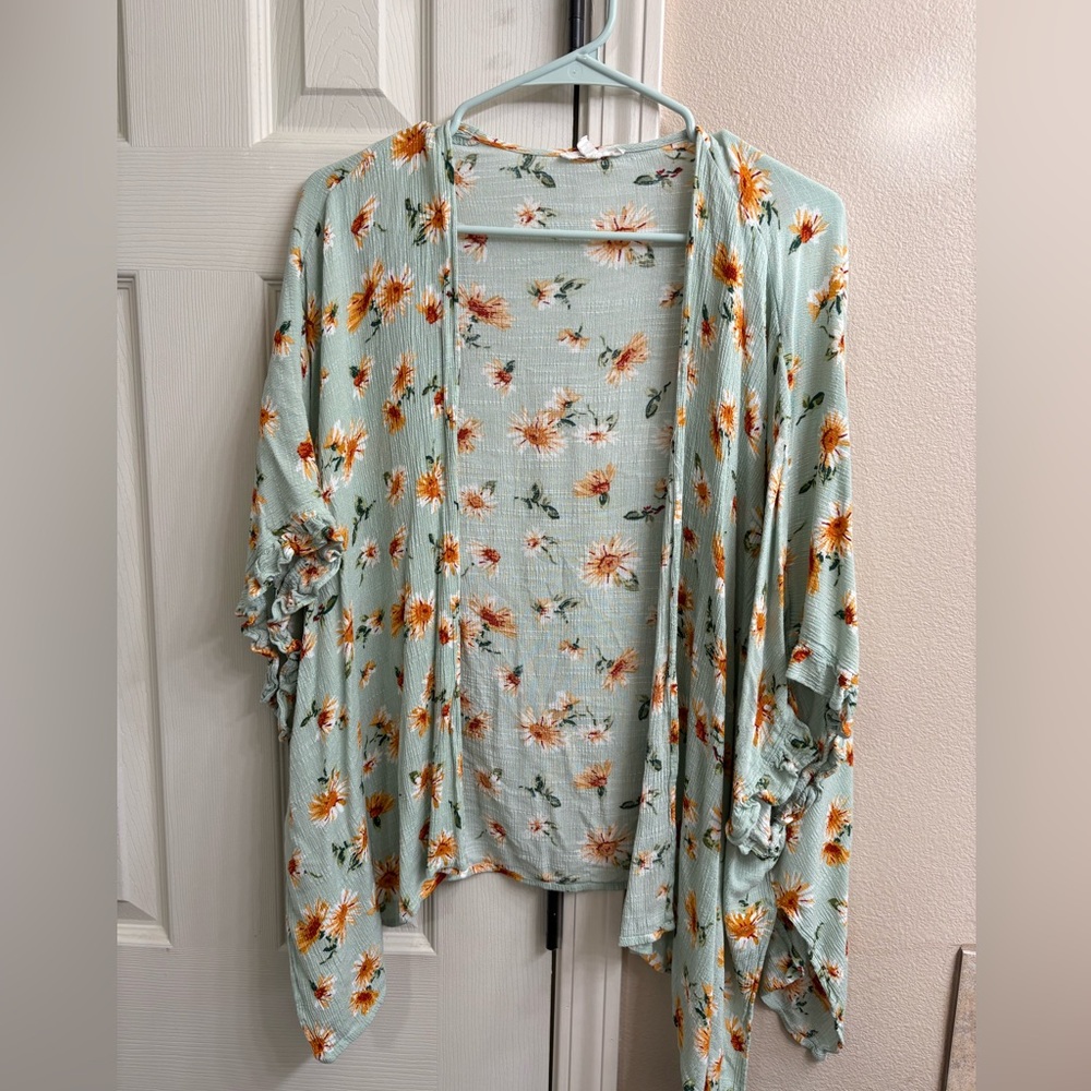 Maurices Floral Kimono with half sleeves